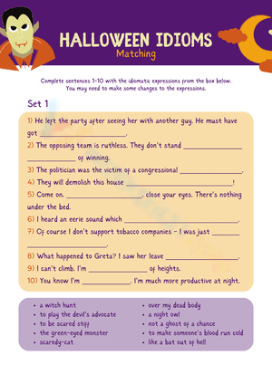 Match Halloween Idioms Now
