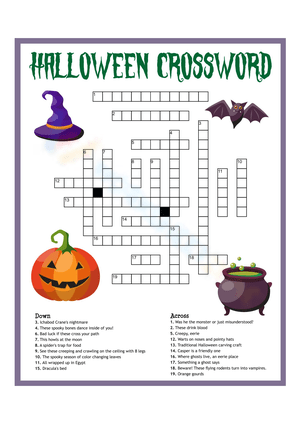 Fun Halloween Crossword Puzzles
