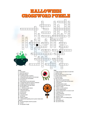 Creepy Halloween Crossword Puzzles