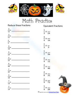 Engaging Halloween Fraction Practice Worksheet
