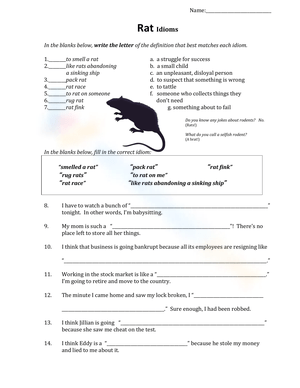 Halloween Idioms: Rat-Themed