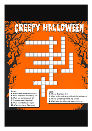 Halloween Crossword Puzzle: Printable & Creepy!