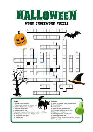 Themed Word Crossword Puzzle: Halloween