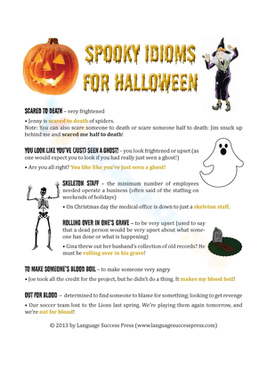 Spooky Idioms for Halloween Worksheet