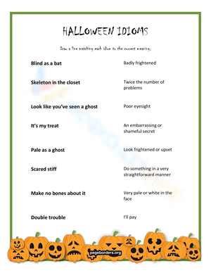 Halloween Idioms Worksheet