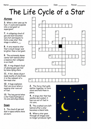 Essential Life Cycle of a Star Worksheet | Grades 6-9