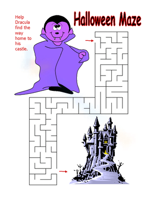 Dracula Maze Worksheet