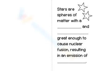 Life Cycle of a Star Notes Worksheet