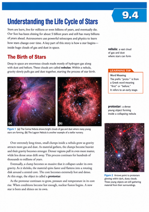 Life Cycle of Stars Essential Worksheet | Grade 9-12