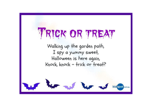 Trick or Treat Halloween Poem Worksheet