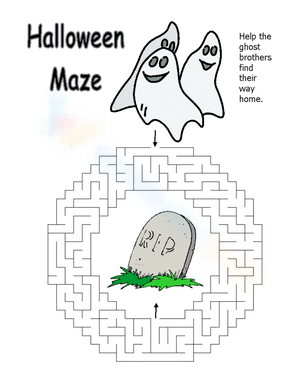 Ghosts Maze Worksheet