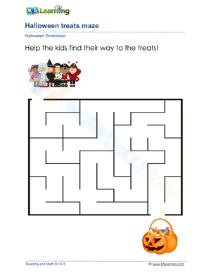 Halloween Treats Maze Worksheet
