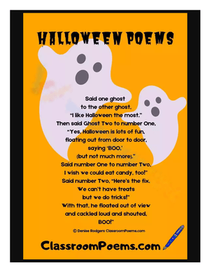 Ghost to Ghost Halloween Poem Worksheet