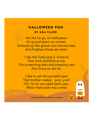 Halloween Fun Poem by Ada Clark Worksheet