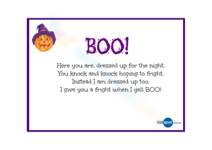 'Boo' Halloween Poem Worksheet