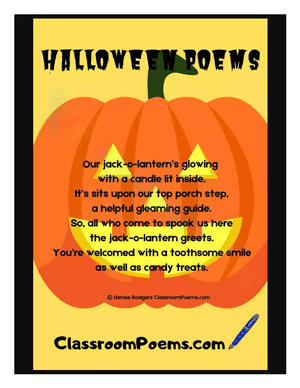 Halloween Poems Worksheet