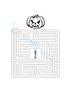Printable Halloween Maze Coloring Pages Worksheet