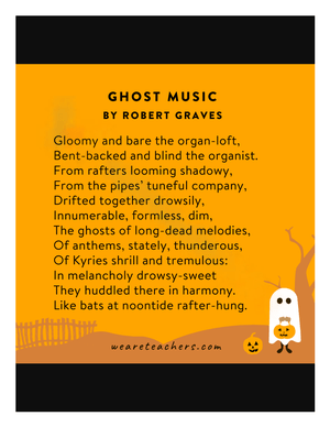 Ghost Music by Robert Graves - Halloween Poem Worksheet