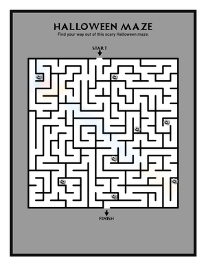 Not So Scary Halloween Maze Worksheet