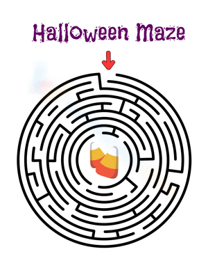 Printable Halloween Corn Maze Worksheet