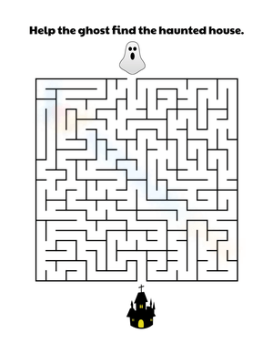 Hard Halloween Mazes Printable Worksheet