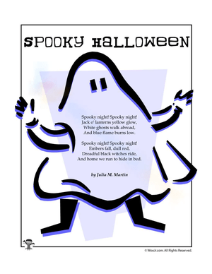 Spooky Halloween Poem Worksheet