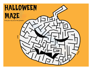 Printable Scary Pumpkin Maze