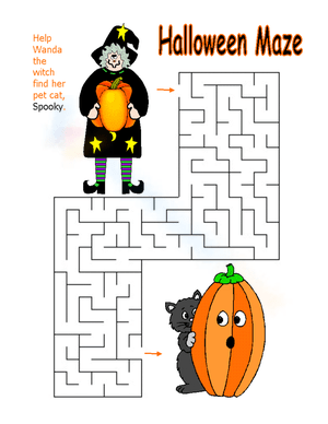 Witch Maze Worksheet
