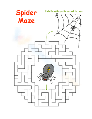 Halloween Spider Maze Worksheet