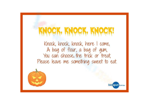 Knock Knock Knock Halloween Poem Worksheet