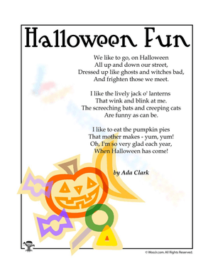 Halloween Fun Poem Worksheet