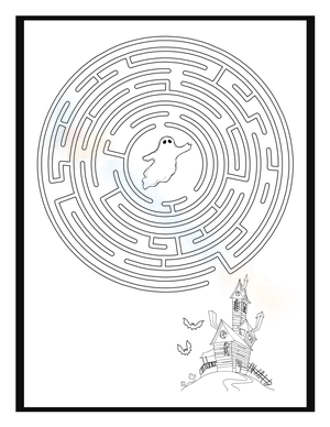 Halloween Maze Coloring Pages for Kids