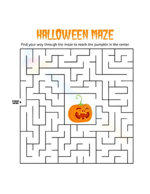 Halloween Mazes for Kids Worksheet
