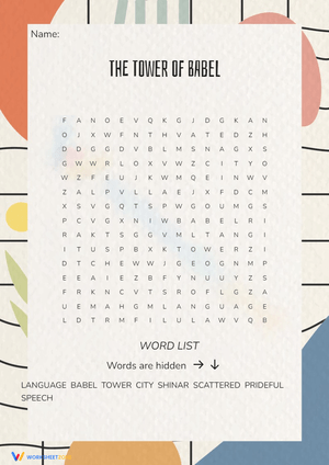 Babel Vocabulary Worksheet: Printable Grade 5 Activity