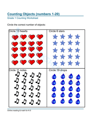 Counting Objects (numbers 1-20)