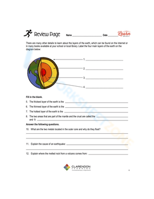 Earth Layers: Practice Identification Worksheet