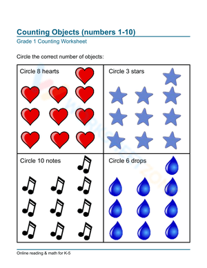 Counting Objects: Up to 10 with This Worksheet