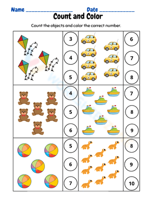Count 1-10 and Color: A Fun Learning Worksheet