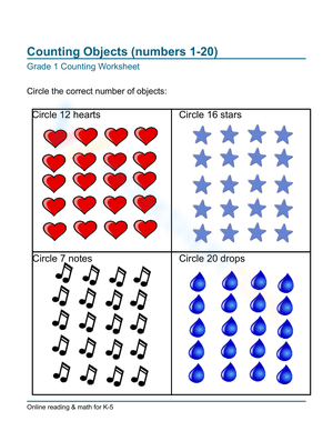 Counting Objects: Up to 20 Fun Worksheet