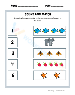 Counting Numbers 1-5 Worksheet