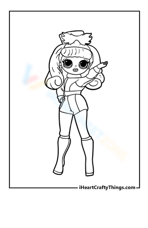 Big Sister Racer LOL OMG Coloring Page