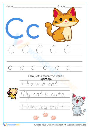 C is for Cat! Handwriting Practice