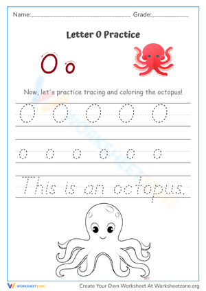 Octopus Ocean: Letter O Writing Practice