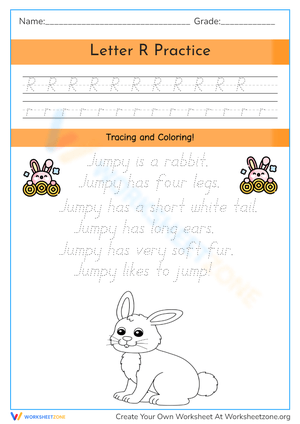 Letter R Practice: Tracing and Coloring