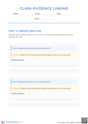 Claim Evidence Linking Worksheet