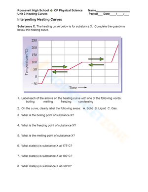 Interpreting Heating Curves Worksheet