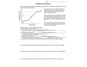 Solve Heating Curve Calculations Worksheet