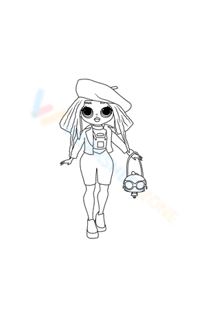 Neon LOL OMG Girl Coloring Page