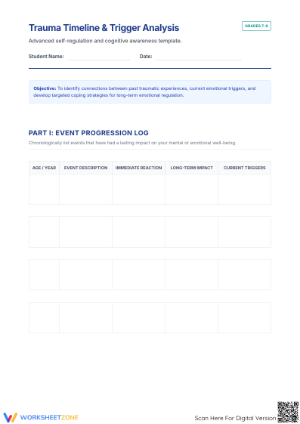 Printable Trauma Timeline Template Worksheet