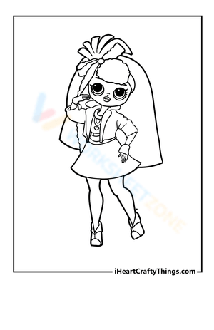 Girl LOL OMG Coloring Pages Worksheet